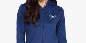 Blue Solid Hoodie