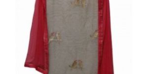 Gold Lovebirds Chanderi Suit