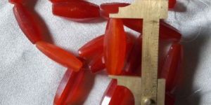 Red Agate Faceted Sylinder Shape