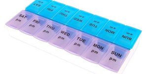 Pill Organizer Box with Snap Lids