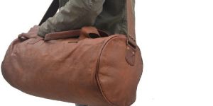 Real Goat Leather Handmade Vintage Travel Luggage Bag