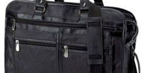 Black Leather Laptop Bag