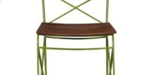 Green Finish Industrial Cross Dining Chair