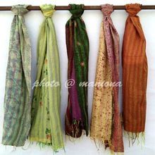 Reversible Handmade Re-cycled Silk Scarf