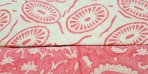 Bagru Pink Color Hand Block Floral Print Unstitched Cotton Salwar Suit Fabric