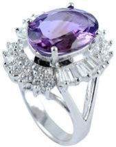 Women 925 Sterling Silver Prong Setting Engagement Ring