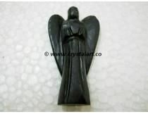 BLACK AGATE CARVED ANGEL