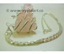 ROSE QUARTZ WIRE WRAPPED NATURAL PENDANTS