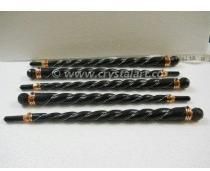 TWISTED FACETED WOODEN HEALING WAND IN COPPER