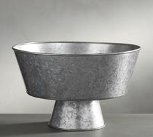 Round Galvanized Tub for Food And Fruits Holder
