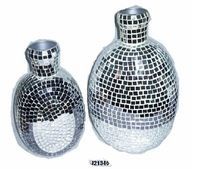 Iron Vase with Glass Mosaic Classical Shape