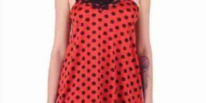 Net Fabric Printed Sleep Wear Lingerie Baby Doll Dress