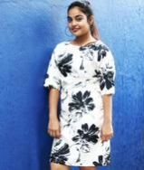 Floral Printed Satin Dress