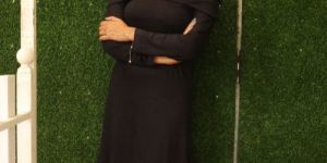 Solid Black off Shoulder Knitted Dress
