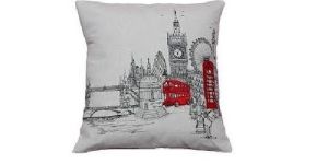 London Landmarks Printed Stitch Cushion Cover