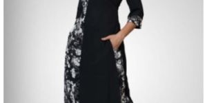 DESIGNER COTTON BLACK AND WHITE PRINTED KURTIS DESIGNER PANTS