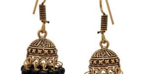 Golden Alloy Jhumki Earrings