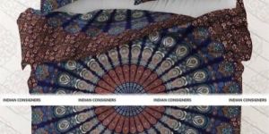 DUVET DOONA COVER INDIAN PEACOCK QUILT CASE QUEEN