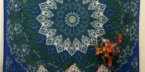 ETHNIC ELEPHANT STAR MANDALA TAPESTRY WALL DECOR BEDDING BEDSPREAD BLUE HIPPIE