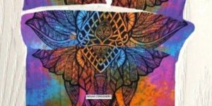 FRONT STAND ELEPHANT DUVET COVER QUILT SIZE PILLOW CASE