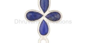 Fine Silver Plated Brass Fashion Lapis Lazuli Gemstone
