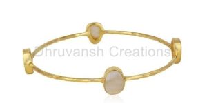 Pearl Gold Plated Brass Fashion Stackable Bangle