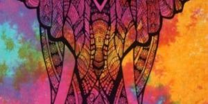 Cotton Multi Tye Dye Elephant Poster