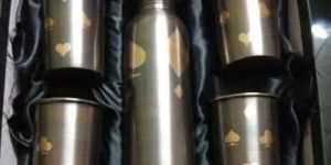 Printed Steel Bottle with Glass Set