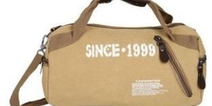 CANVAS LEATHER DUFFEL BAG FOR MEN