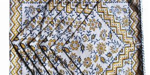 Indian Cotton Fabric Block Print Dinner Table Cloth Mat