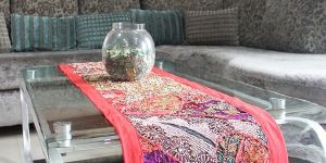 Indian Embroidered Wall Hanging Multi Color Designer Cotton Table Runner