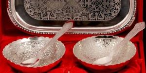 Silver Plated Bowl And Spoon Set