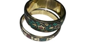Tribal Brass Stone Bangle