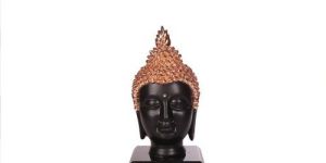 Gautam Buddha Head Glossy Rosegold Matte Black Statue