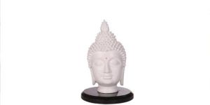 Gautam Buddha Head Matte White Statue