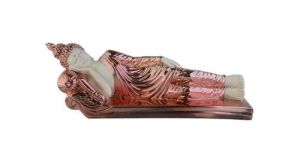 Gautam Buddha Relaxing Glossy Rosegold Pink Statue