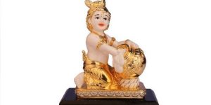 Maakhan Chor Glossy Gold Beige Statue