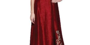 Red Silk Ensemble Jacket Suit