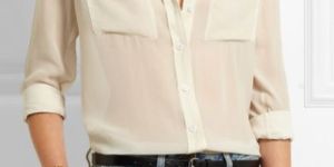 Slim silk-georgette shirt
