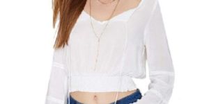 White Cropped Top