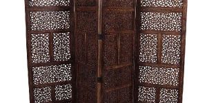 Hand Carved Wooden Screen Divider Decorative Wooden Room Divider