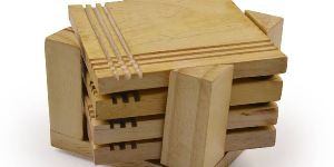 Pine Wood Coaster Set