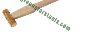 JEWELERS BRASS HAMMER WITH WOODEN HANDLE