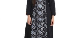 Cotton Black Abstract Print Kurta
