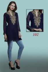 Sequin Work Georgette Ladies Kurtis