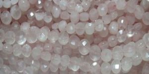 Rose Quartz Faceted Coin Stone Bead