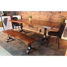 Acacia Wood Live Edge Straight Cut Dining Table