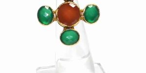 Carnelian with Green Onyx Round
