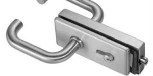 Square Glass Door Lock with Magnetic Strike Plate