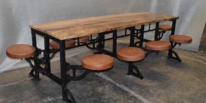 Industrial Style Crank Height Dining Table